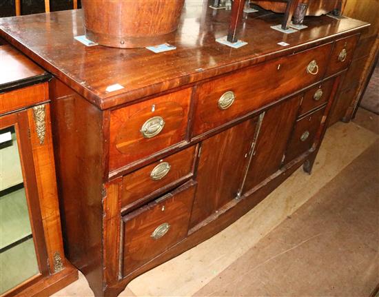 Regency mahogany and satinwood secretaire cabinet(-)